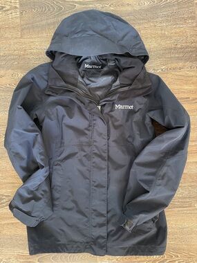 Marmot Rain Jacket - Hooded Waterproof, Women's XS - Black